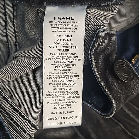 FRAME Le One Skinny Teller Two Tone Wash - Sz. 2 - Picture 8 of 9